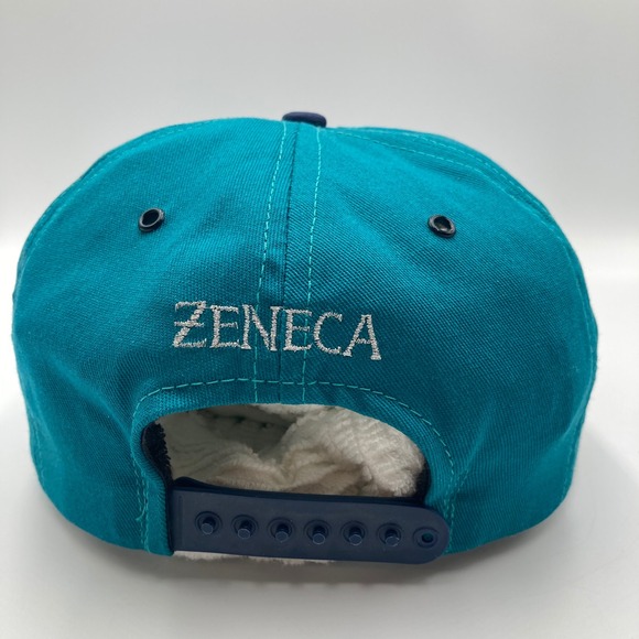 Vintage Surpass Zeneca Snapback Trucker Hat Teal Navy‎ Made in USA - Picture 5 of 8